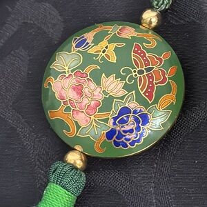 Cloisonné Butterfly Floral Necklace
